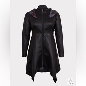 Torrid Her Universe Star Wars Episode 9 Kylo Ren Black Faux Suede Hooded Coat